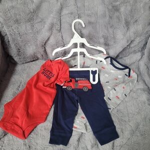 Carter's Fire truck themed matching set in 6 months